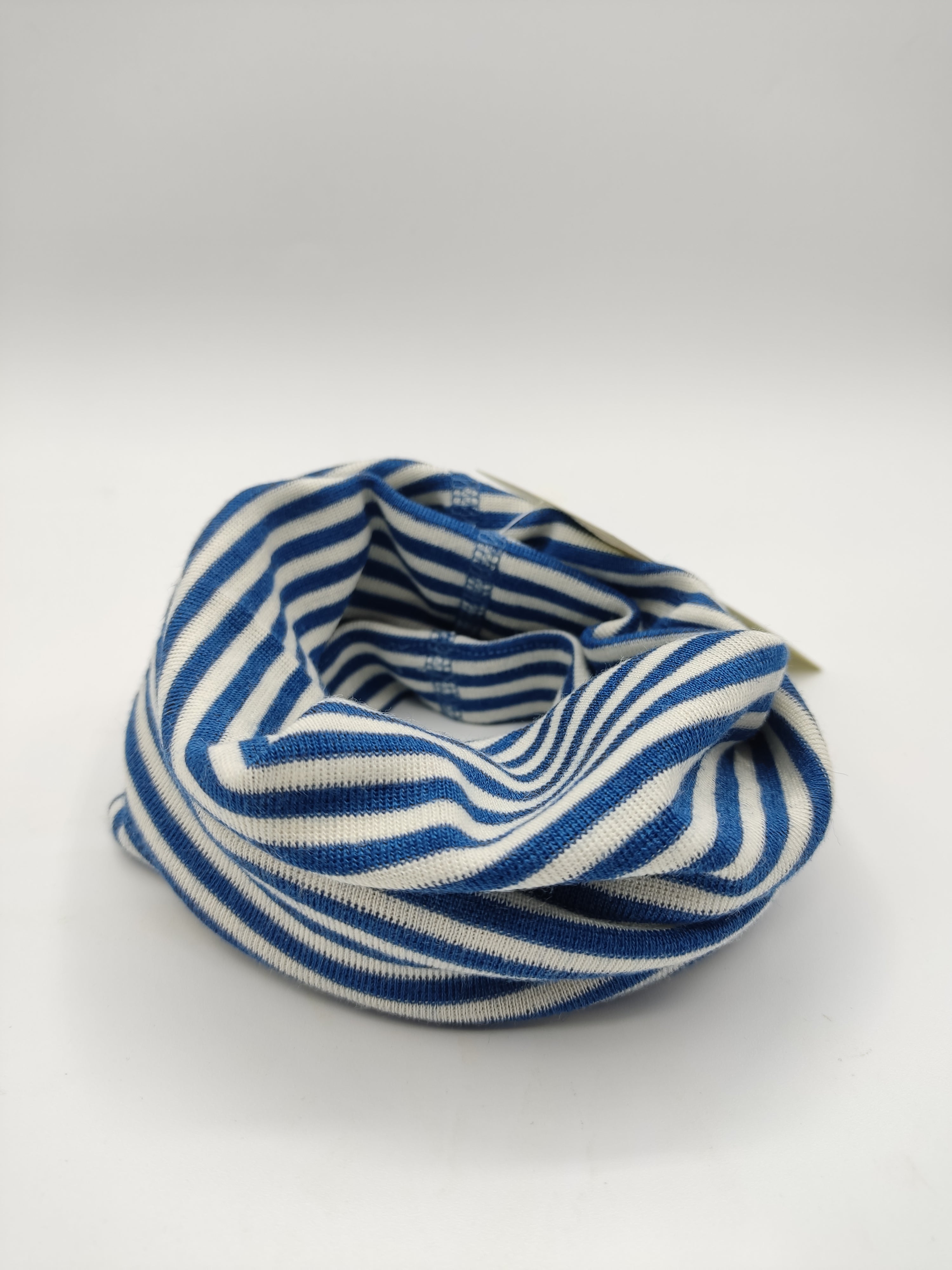 Scaldacollo in lana e seta per bambino e adulto // riga Blu elettrico